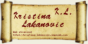 Kristina Lakanović vizit kartica